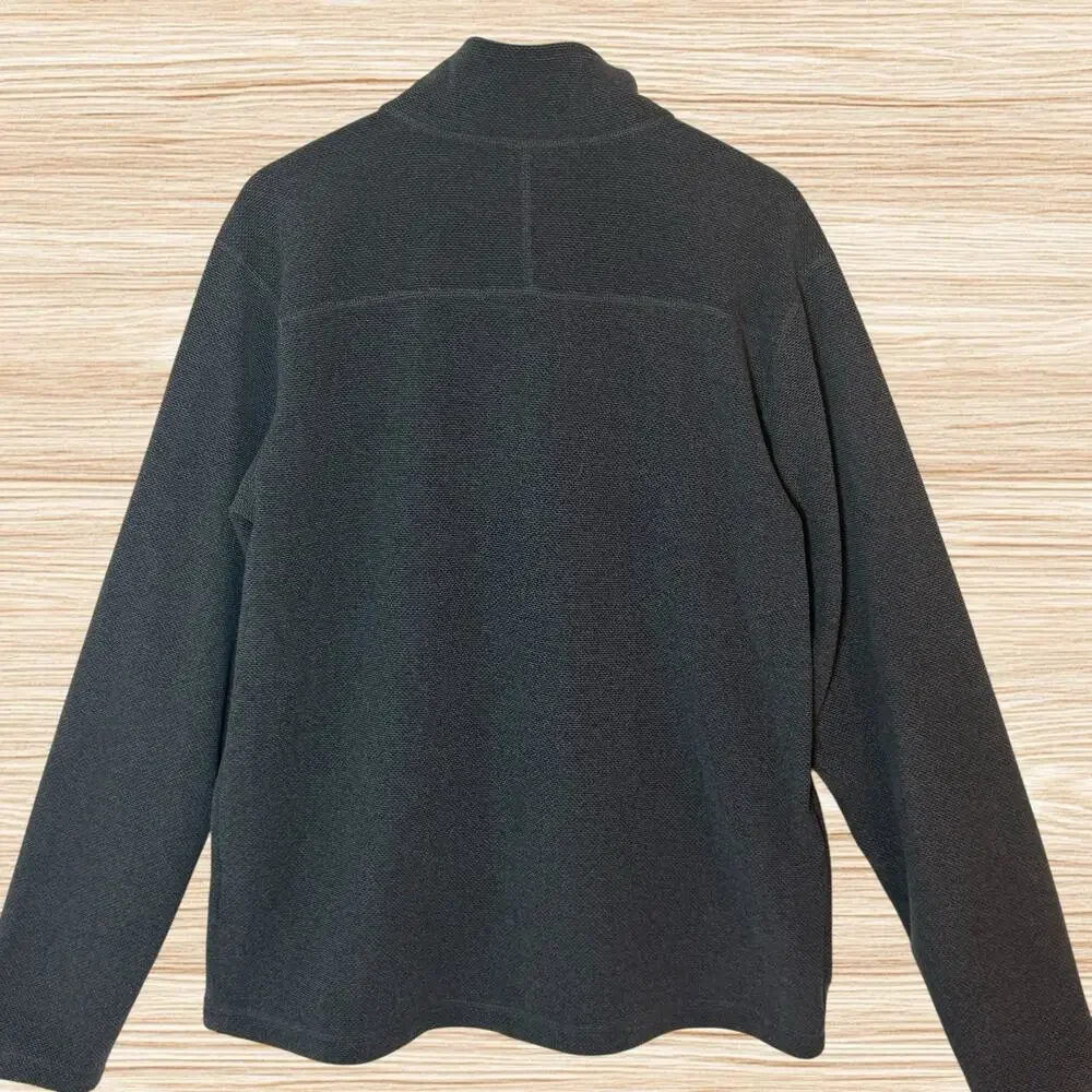The North Face Textured Fleece 1/4‎ Zip Dark Gray Pullover Sz L Mens Sweater